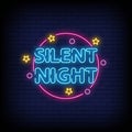 Silent Night Neon Signs Style Text Vector