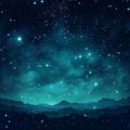 Silent Night Sky A Tranquil Nocturnal Landscape Painted in Blue Shades Royalty Free Stock Photo