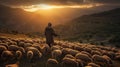 Silent Passage: A Shepherd\'s Journey at Dusk