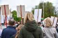 Silent protest action in Belarus, demonstration with posters