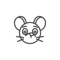 Silent rat emoticon line icon Royalty Free Stock Photo