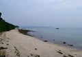 Silent and Serene White Sandy Beach with Rocks and Greenery - Aerial View - Kalapathar, Havelock, Andaman, India Royalty Free Stock Photo