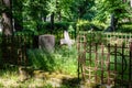 Silent summer day at churchyard old burial ground