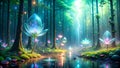 Silent Symphony: A Holographic Forest of Glowing, Abstract Forms Generative AI