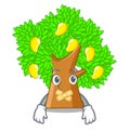 Silent toy cartoon mango tree above table