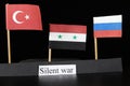 Silent war between Turkey and Syria, Russia. Clash of two cultures. Two powerful states which fighting on the ground of Syria. Who Royalty Free Stock Photo