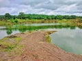 Silent water in forest, quiet place