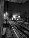 Silenthill style train start in Perugia station Royalty Free Stock Photo