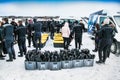 Scuba divers and snorkelers in Thingvellir National Park, Iceland