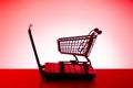 Silhoette of shopping cart