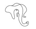 Silhouette of abstract elephant as line drawing