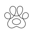 Silhouette of abstract paw as line drawing Royalty Free Stock Photo