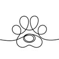 Silhouette of abstract paw as line drawing Royalty Free Stock Photo