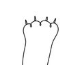 Silhouette of abstract paw as line drawing Royalty Free Stock Photo