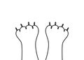Silhouette of abstract paw as line drawing Royalty Free Stock Photo