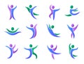 Silhouette abstract people performance character logo human figure pose vector illustration. Royalty Free Stock Photo