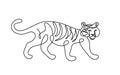 Silhouette of abstract tiger as line drawing