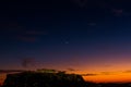 Silhouette of Acropolis during sunset Royalty Free Stock Photo