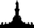 Silhouette of Adam Mickiewicz Monument, KrakÃÂ³w. Symbol and poet poland.