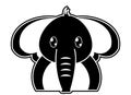 Silhouette adorable elephant cute animal character