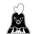 Silhouette adorable hen cute animal character