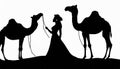 Silhouette Africa with camels