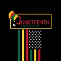 Juneteenth Freedom Day. Silhouette of African American woman with headdress. Royalty Free Stock Photo