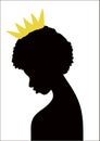 Silhouette of an African girl with a crown