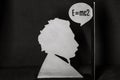 A silhouette of Albert Einstein Royalty Free Stock Photo