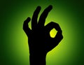 Silhouette All Fine Hand on Green Royalty Free Stock Photo