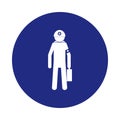 silhouette of an ambulance employer icon in badge style. One of Special services collection icon can be used for UI, UX