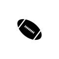 Silhouette American Football ball. Sport symbol