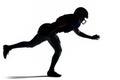 Silhouette American football player jumping