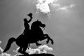 Silhouette of Andrew Jackson Statue Royalty Free Stock Photo