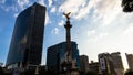Silhouette of The Angel of Independence in Mexico City, CDMX, Mexico