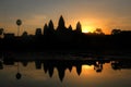 Silhouette of Angkor wat temple at sunrise, Siem Reap, Cambodia Royalty Free Stock Photo