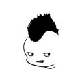 Silhouette angry face kid in punk style. Royalty Free Stock Photo