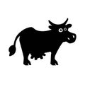 silhouette cartoon cow heifer vector illustration