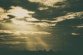 Silhouette, Antenna of cellular and communication system tower w Royalty Free Stock Photo