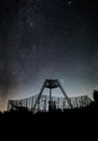 A silhouette of antenna of the station of exploration of an ionosphere. Royalty Free Stock Photo