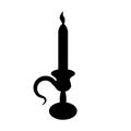 Silhouette of an antique candle holder for one