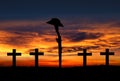 Silhouette of ANZAC rifle and hat