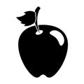 Silhouette apple leave fruit