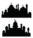 Silhouette of Arabic architecture featuring a mosque roof