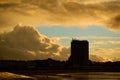 Silhouette of Arlington House in Margate against a dramatic sky Royalty Free Stock Photo