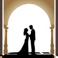 Silhouette Art, Weddings couples hugging