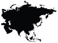 Asia map silhouette vector art Royalty Free Stock Photo