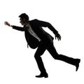 Silhouette of Asian business man running Royalty Free Stock Photo