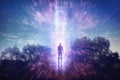 Silhouette of astral body concept image for near death experience, spirituality, and meditation - AI Generated