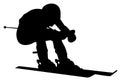Silhouette of an athlete skier vector Royalty Free Stock Photo